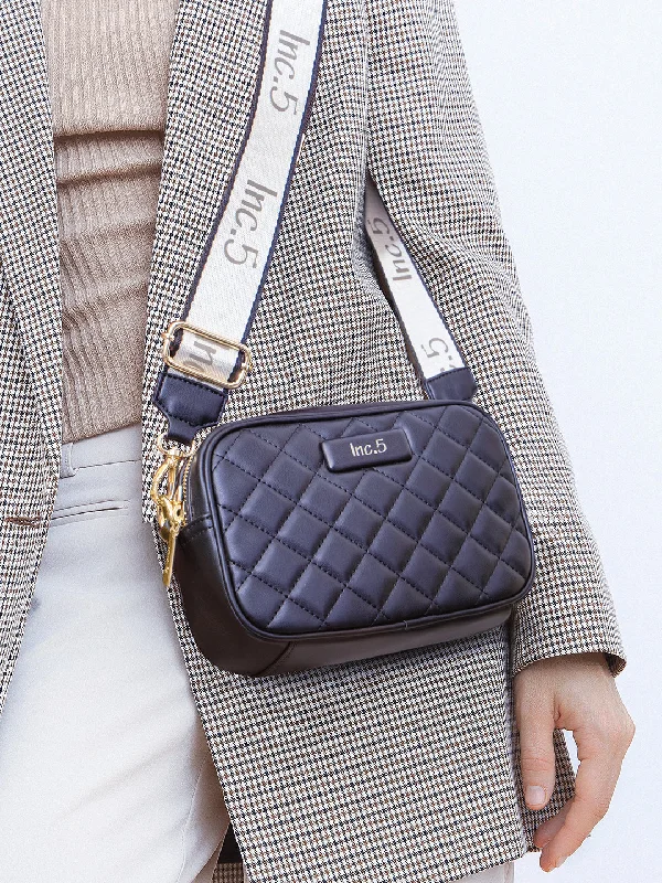 Women Black Quilted Sling Bag