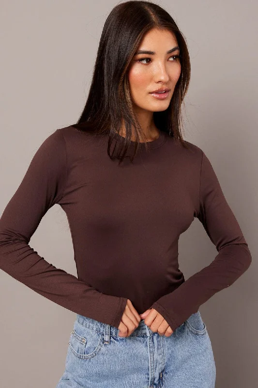 Brown Supersoft Top Long Sleeve