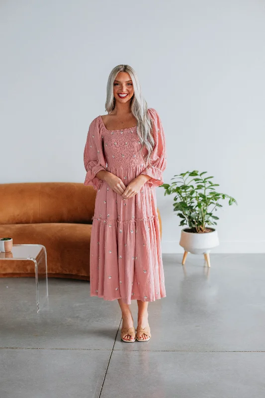 Darcy Midi Dress - Mauve