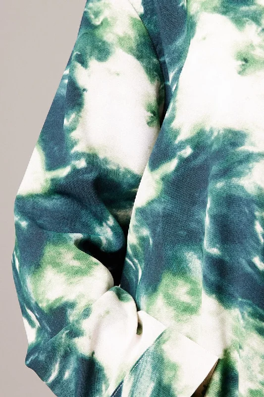 Green Abstract Relaxed Shirt Long Sleeve