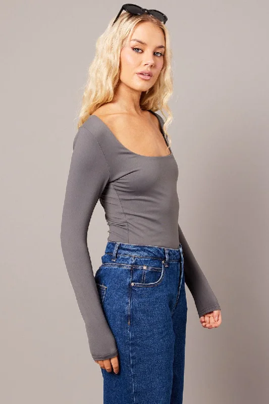 Grey Supersoft Top Long Sleeve