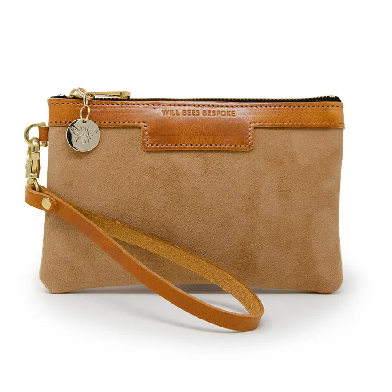 Mini Diana 2 in 1 Clutch - Camel Suede