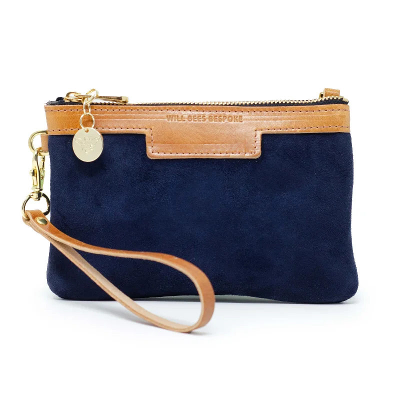 Mini Diana 2 in 1 Clutch - Navy Suede