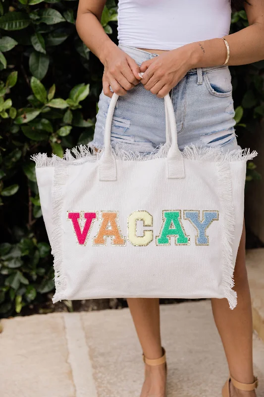 Ivory Vacay Canvas Bag FINAL SALE