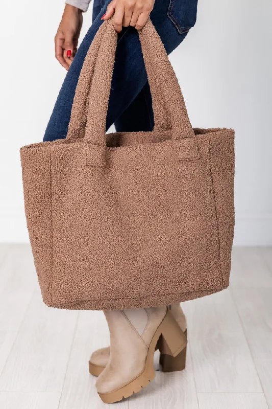 Still Your Best Light Brown Teddy Tote FINAL SALE