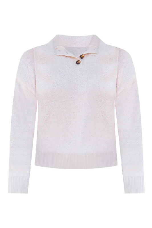 Tell Me Everything Blush Fuzzy Henley Pullover FINAL SALE