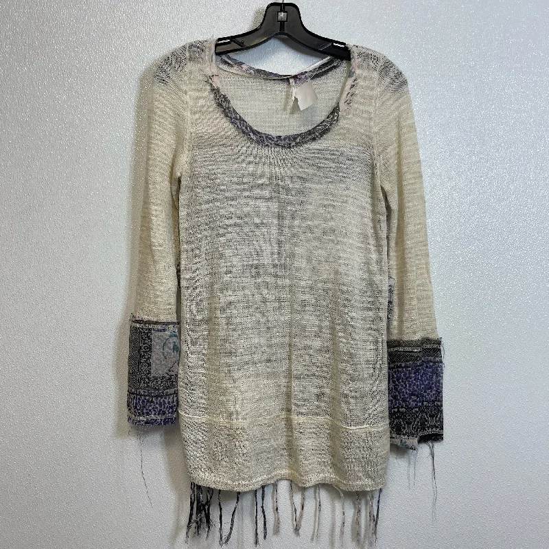 Top Long Sleeve By Free People In Ivory, Size: S