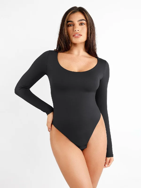 CloudSense Seamless Scoop-Neck Long-Sleeve Bodysuit