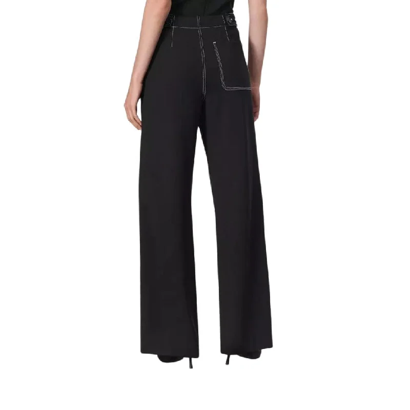 Irina Contrast Stitch Pant (Black)